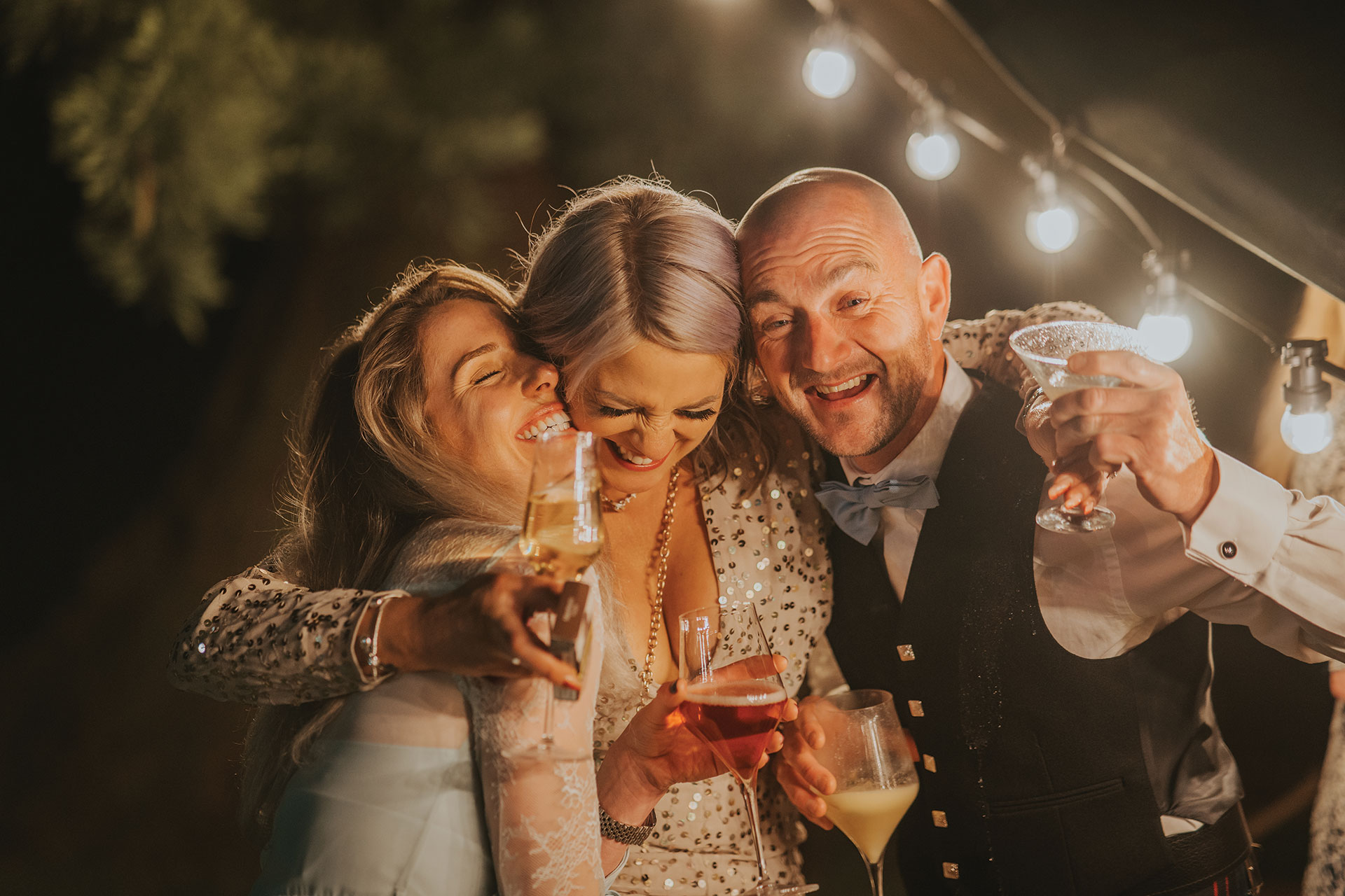 People having good time partying with drinks