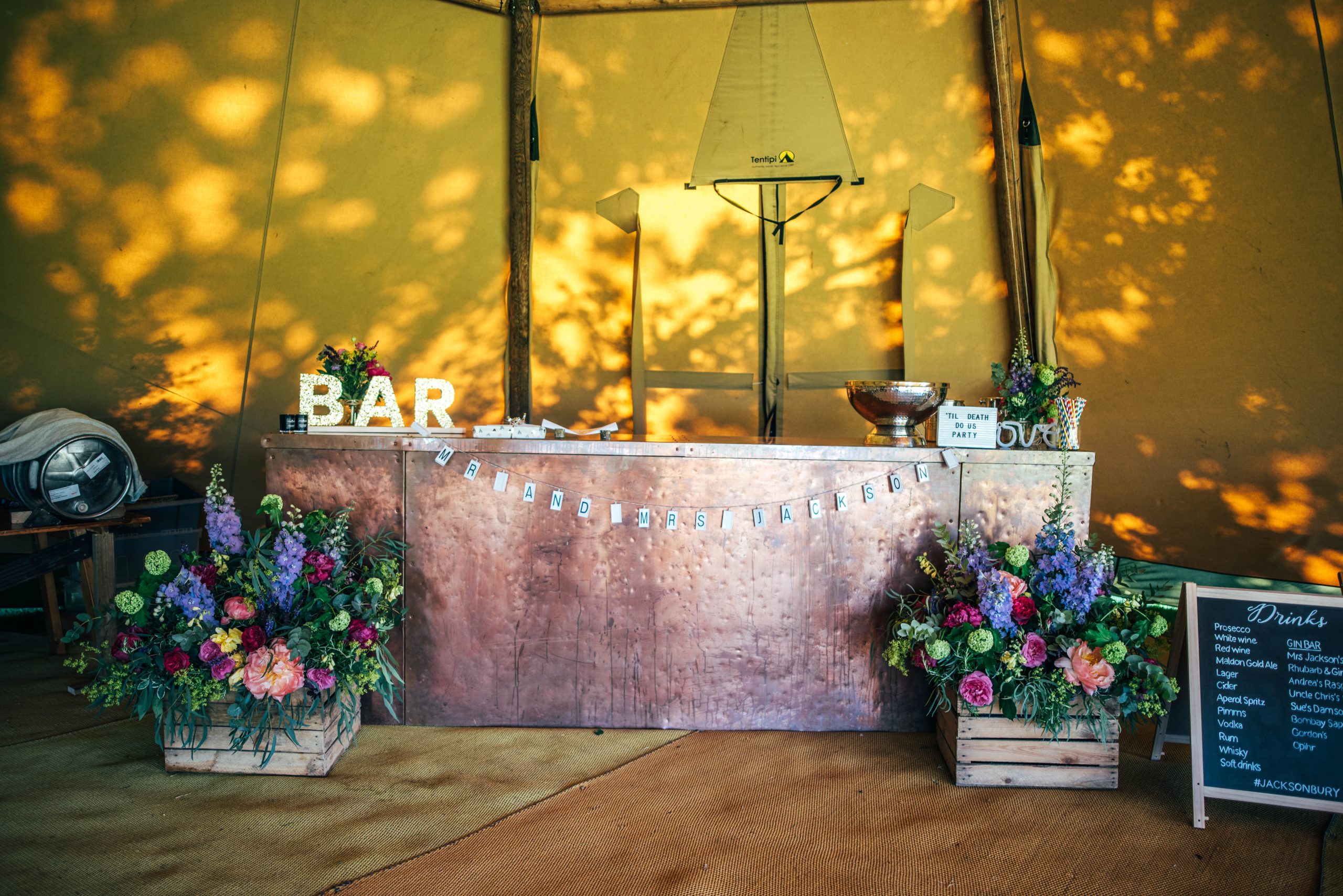 Bar at a wedding