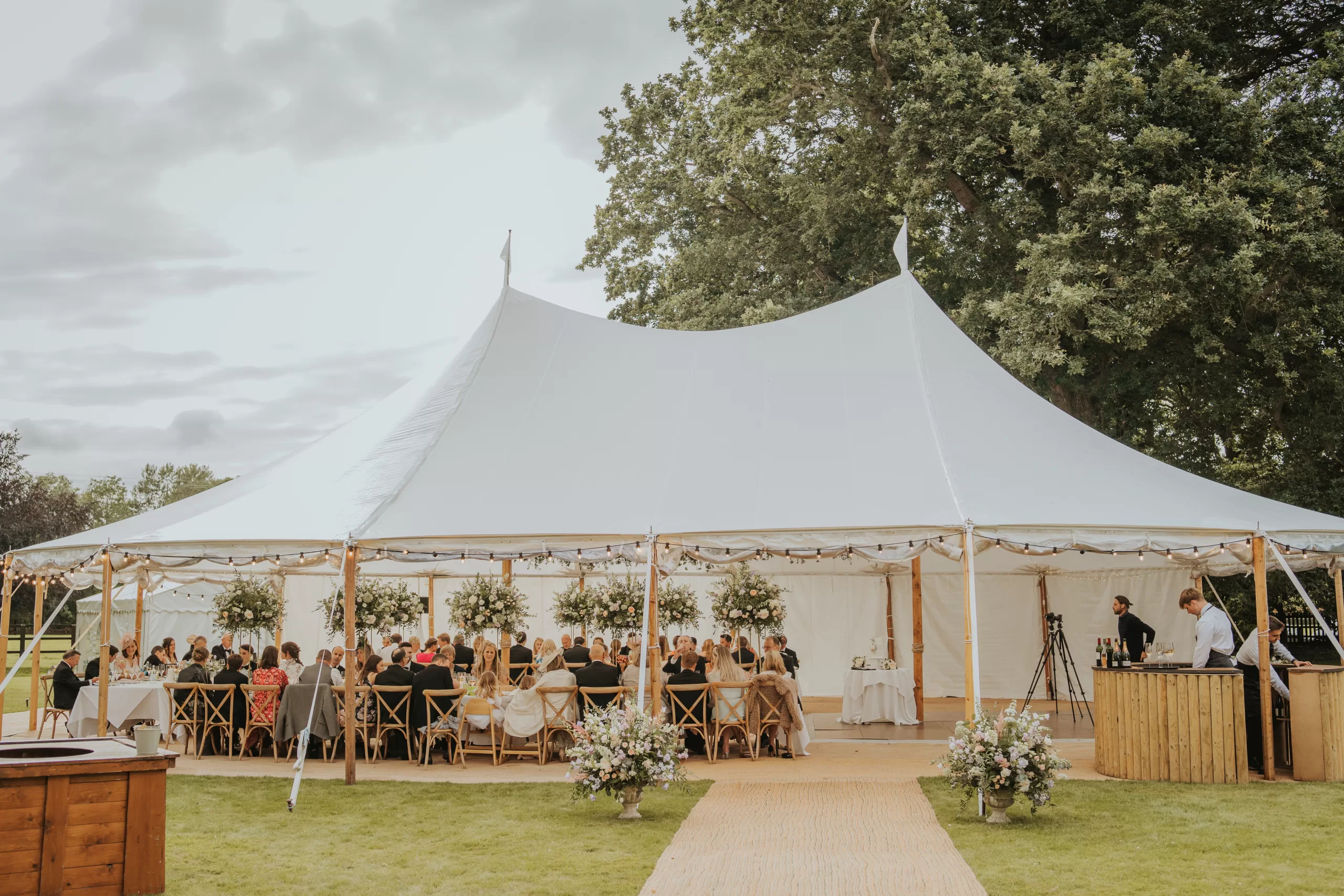 Sailcloth Tent set up for a wedding