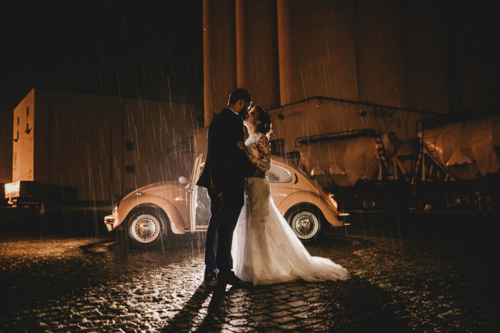 Rainy wedding