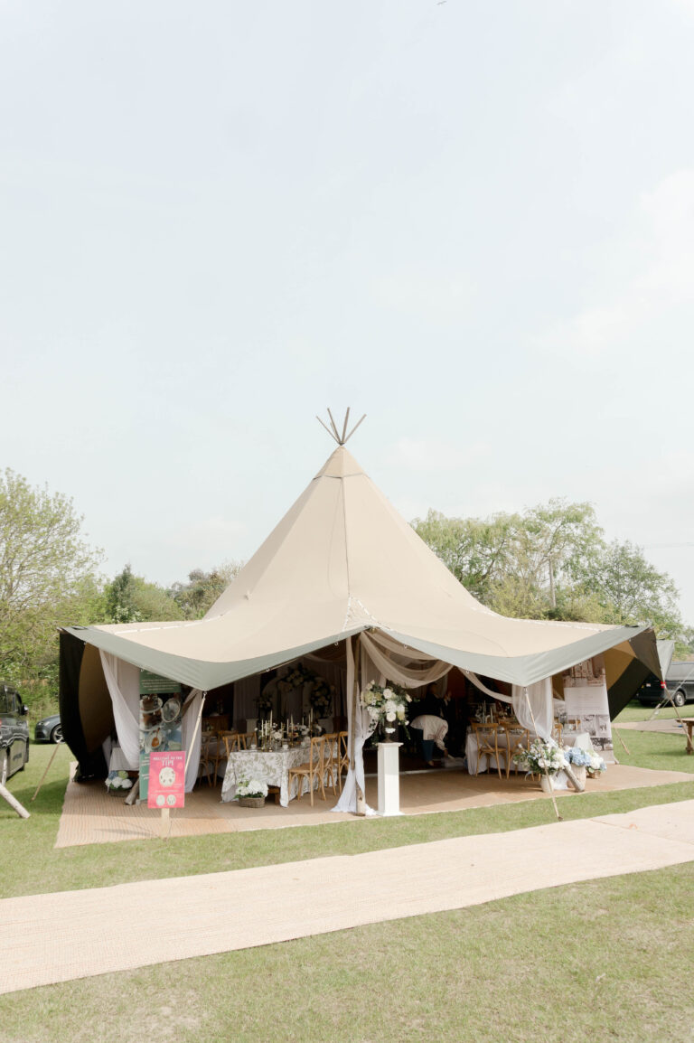 Tipi styled by Treasure Box and Julie's Vintage China