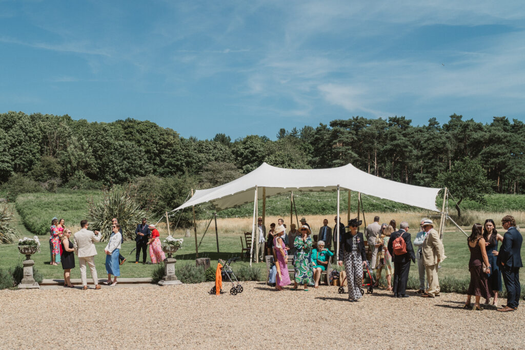 Stretch tent marquee wedding in the countryside