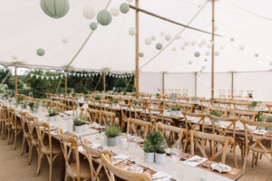 Sailcloth marquee wedding interior styling