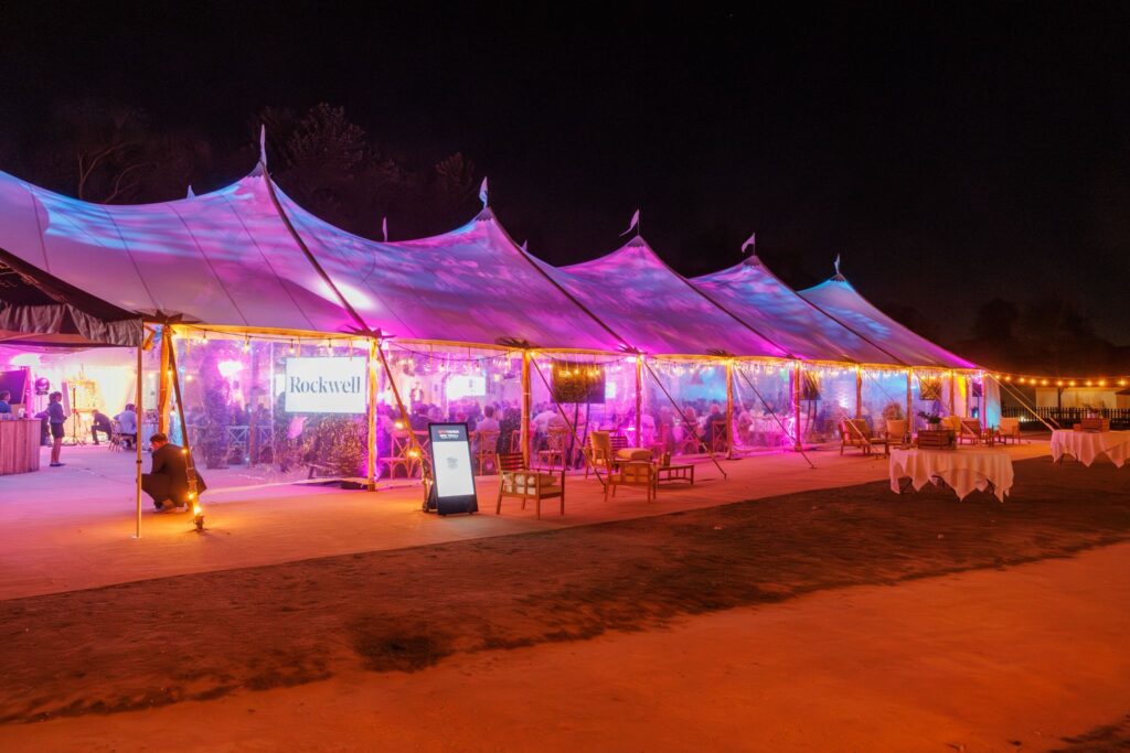 Sailcloth marquee at corporate event