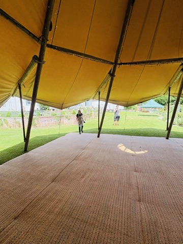 Matted flooring inside a tipi