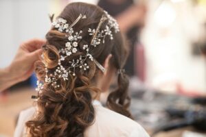 hairpiece for bride in brown hair