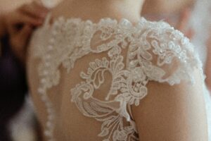 lace detail of a wedding dress